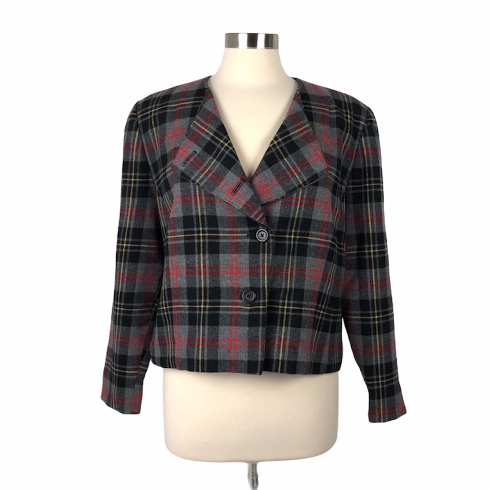 Pendleton Plaid Wool Blazer